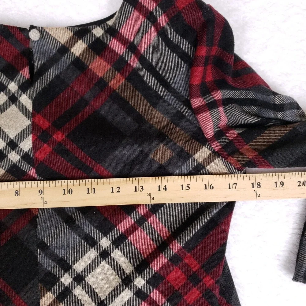 La Nouvelle Renaissance Plaid Bell Sleeve Mini Dress Women Small Academia Grunge